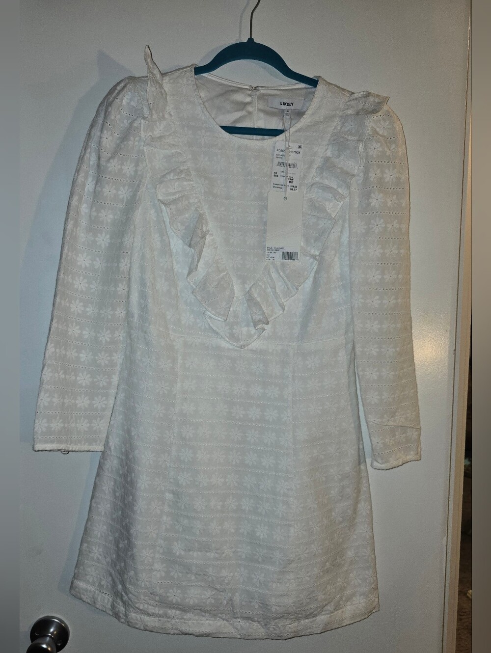 Likely White Cotton Shell Dress - 100% Cotton Shell